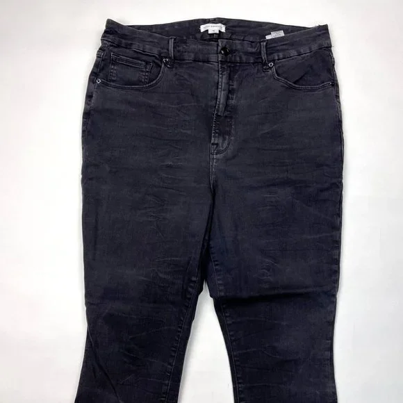 Good American Good Waist Crop Raw Edge Jeans Women 18 Stretch Cotton‎ High Rise